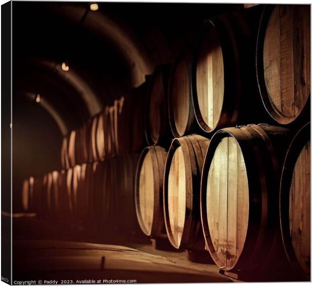 Whiskey barrels ready to be opened Canvas Print by Paddy 