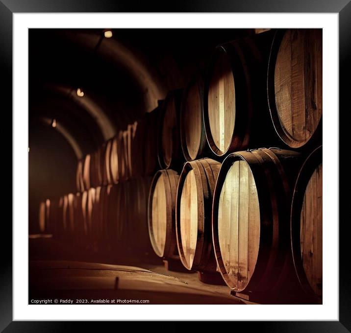 Whiskey barrels ready to be opened Framed Mounted Print by Paddy 