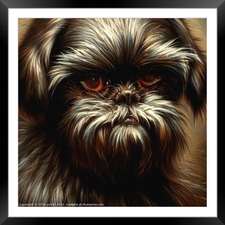 Affenpinscher 7 Framed Mounted Print by OTIS PORRITT