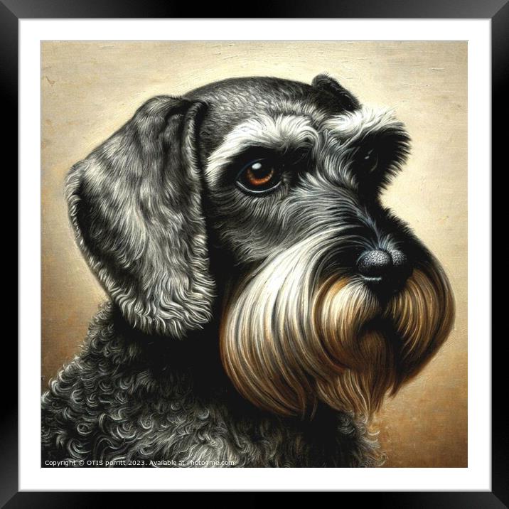 Miniature Schnauzer 5 Framed Mounted Print by OTIS PORRITT