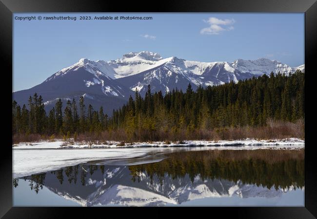 Tranquil Reflections at Vermilion Lakes, Alberta Framed Print by rawshutterbug 