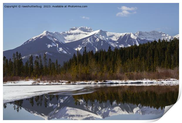 Tranquil Reflections at Vermilion Lakes, Alberta Print by rawshutterbug 