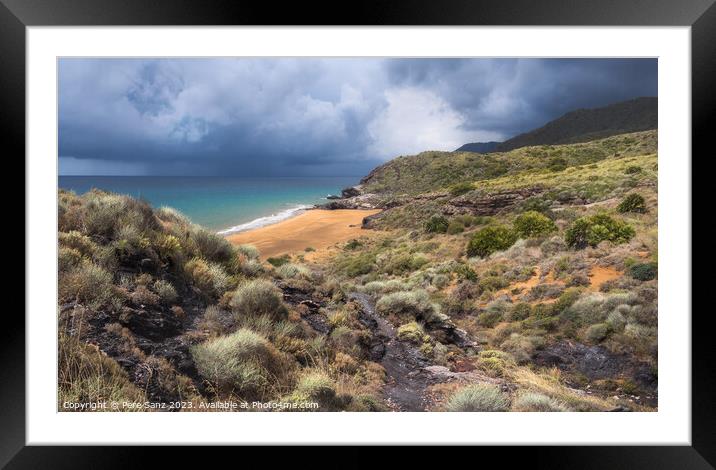 Dramatic Storm Unleashes Fury on Calblanque Region Framed Mounted Print by Pere Sanz