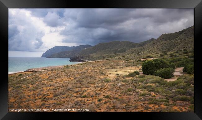 Serene Calblanque: Where Land Meets Sea Framed Print by Pere Sanz
