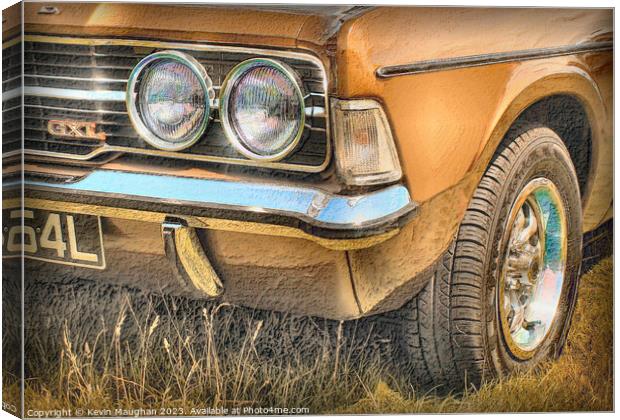 "Timeless Beauty: An Antique Car Rests Gracefully  Canvas Print by Kevin Maughan