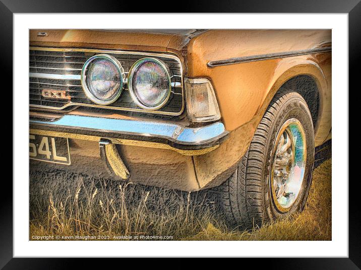 "Timeless Beauty: An Antique Car Rests Gracefully  Framed Mounted Print by Kevin Maughan