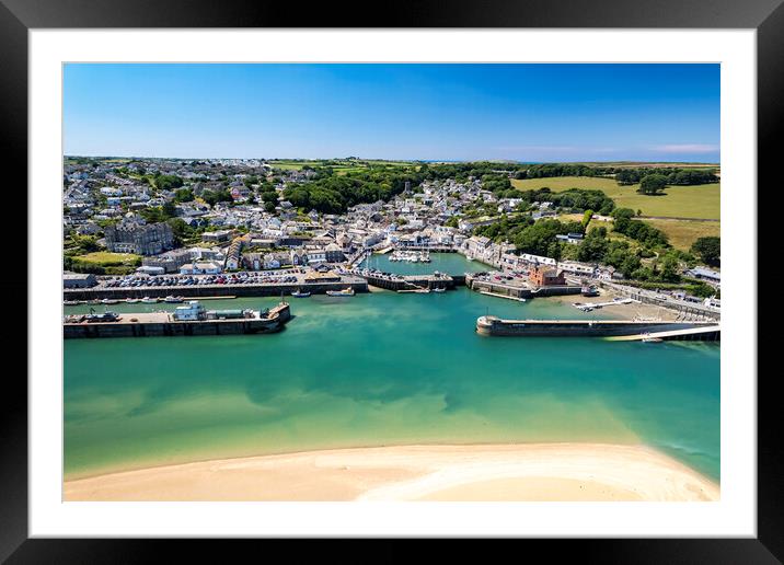  Padstow seen from above Framed Mounted Print by peter schickert