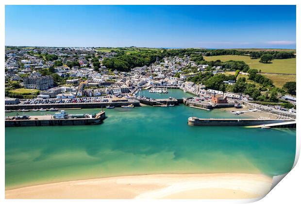  Padstow seen from above Print by peter schickert