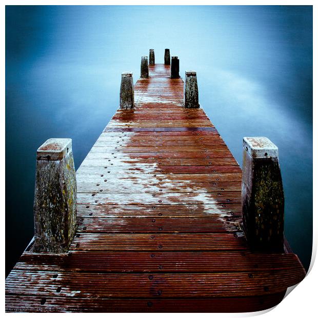 Water on the Jetty Print by Dave Bowman