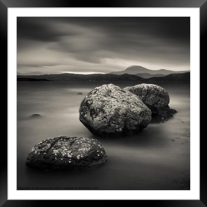 Three Rocks Framed Mounted Print by Dave Bowman