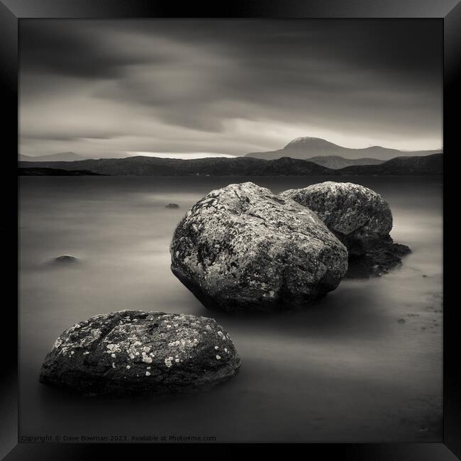 Three Rocks Framed Print by Dave Bowman