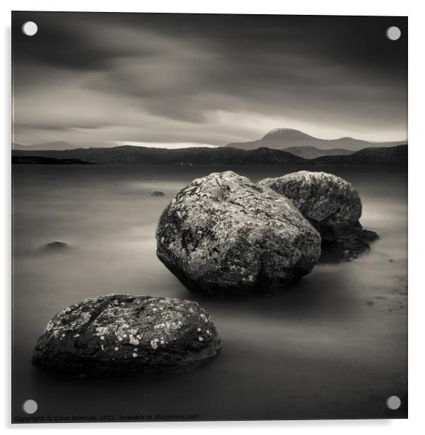 Three Rocks Acrylic by Dave Bowman