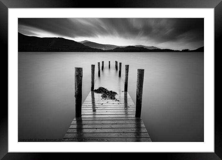 Derwent Water Jetty Framed Mounted Print by Dave Bowman