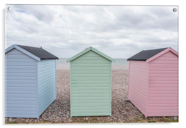 Budleigh Salterton Beach Huts  Acrylic by Graham Custance