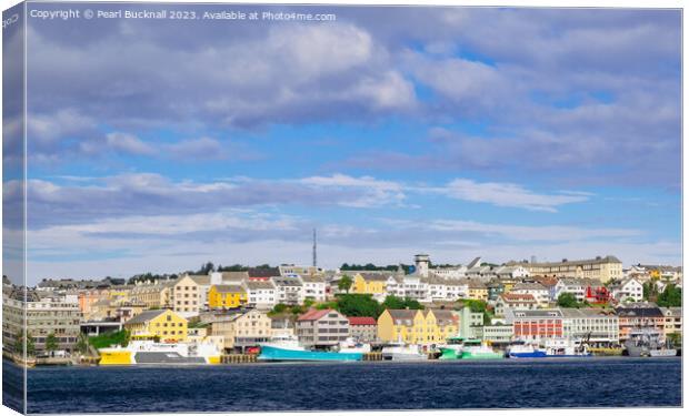 Colourful Kristiansund Cityscape Norway Canvas Print by Pearl Bucknall