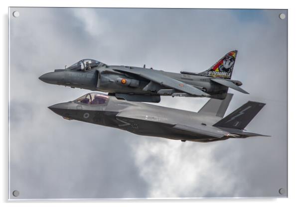 F35 lightning II and Harrier Acrylic by J Biggadike