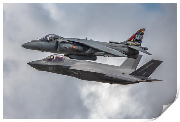 F35 lightning II and Harrier Print by J Biggadike