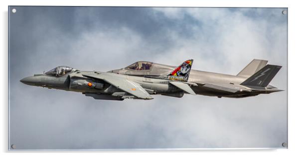 F35 lightning II and Harrier Acrylic by J Biggadike