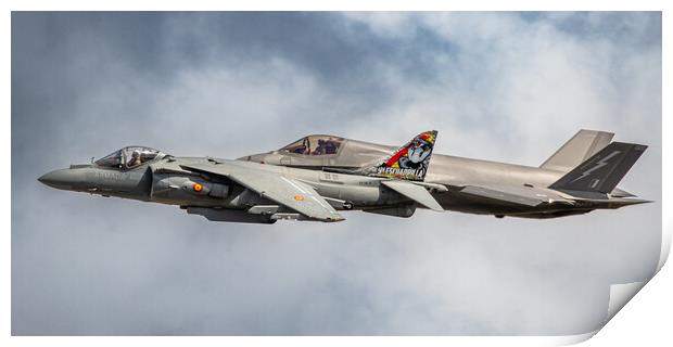 F35 lightning II and Harrier Print by J Biggadike