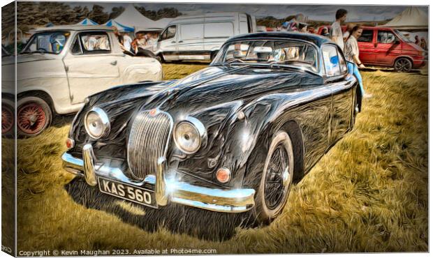 "Timeless Elegance: A Captivating 1957 Jaguar" Canvas Print by Kevin Maughan