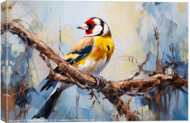 Nature's Goldfinch Beauty Canvas Print by Robert Deering