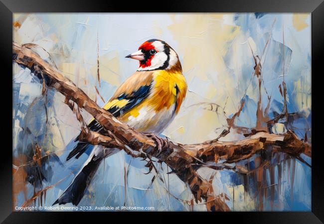 Nature's Goldfinch Beauty Framed Print by Robert Deering