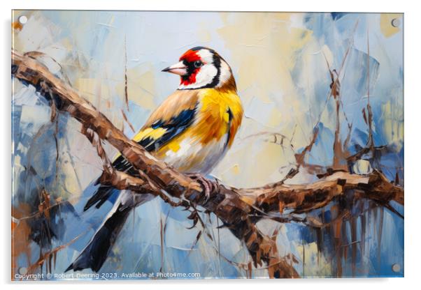 Nature's Goldfinch Beauty Acrylic by Robert Deering