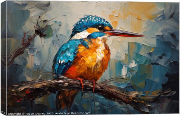 Serene Kingfisher Perch Canvas Print by Robert Deering