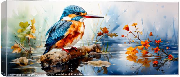 Vibrant Kingfisher Beauty Canvas Print by Robert Deering