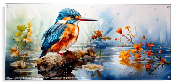 Vibrant Kingfisher Beauty Acrylic by Robert Deering