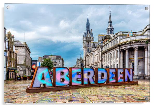 City of Aberdeen Acrylic by Valerie Paterson