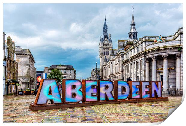 City of Aberdeen Print by Valerie Paterson