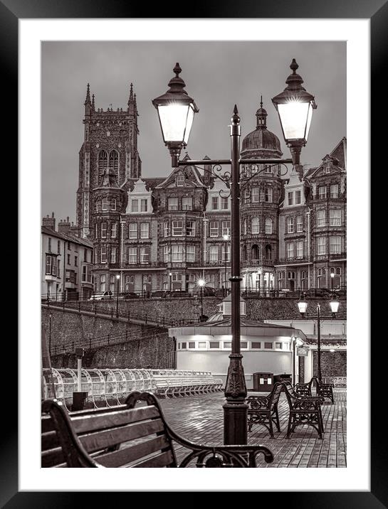 Hotel De Paris, Cromer B&W Framed Mounted Print by Bryn Ditheridge