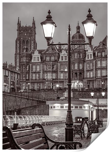 Hotel De Paris, Cromer B&W Print by Bryn Ditheridge