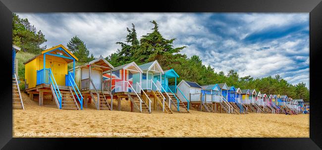 Beach Huts Wells next the sea North Norfolk England UK Framed Print by John Gilham
