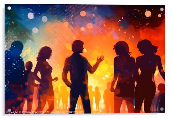 Nightlife in a disco concept created with generative AI technolo Acrylic by Michael Piepgras