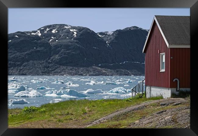 Ice Flows at the Front Door - Narsaq Greenland Framed Print by Martyn Arnold