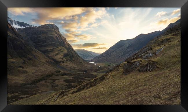 Sunset over the pass of Glencoe  Framed Print by Anthony McGeever