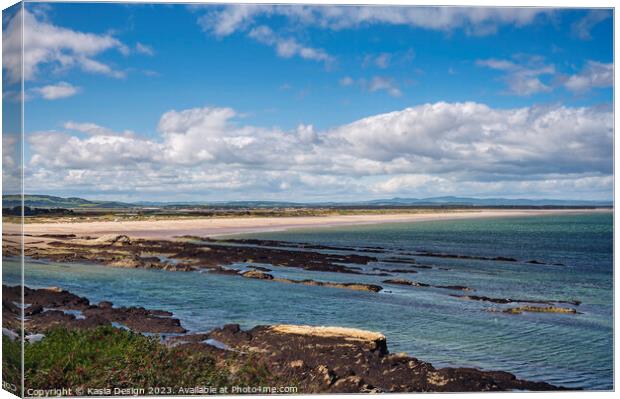 West Sands across the Rocks, St Andrews Canvas Print by Kasia Design