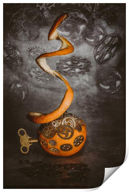 Clockwork Orange Print by Lesley Carruthers