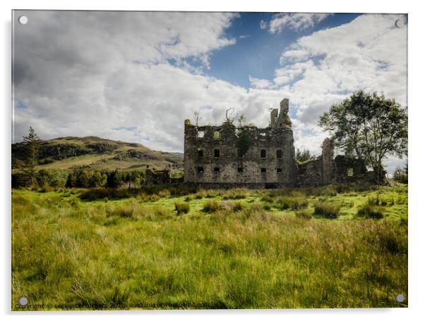 Bernera Barracks, Glenelg Acrylic by Lesley Carruthers