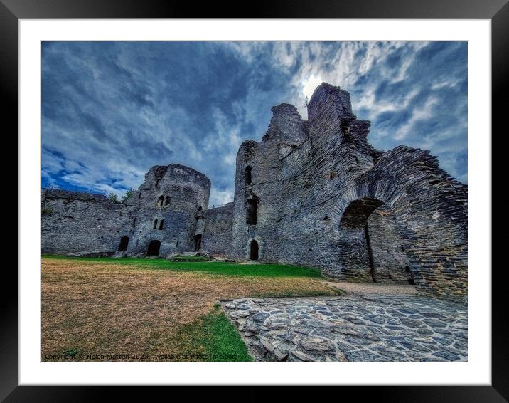 Moody Cilgerran castle Framed Mounted Print by Helkoryo Photography