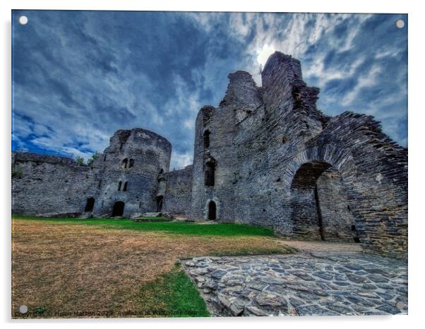 Moody Cilgerran castle Acrylic by Helkoryo Photography
