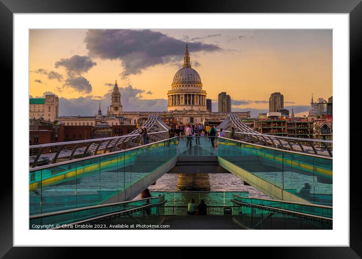 Millennium Bridge, London Framed Mounted Print by Chris Drabble