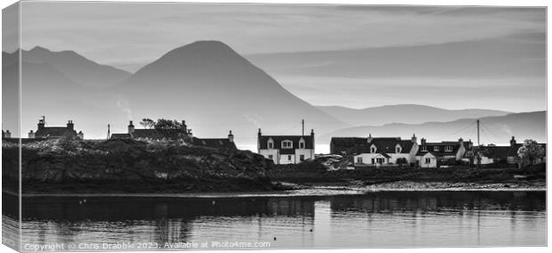Aird-Dhubh from Camusterrach (monochrome) Canvas Print by Chris Drabble