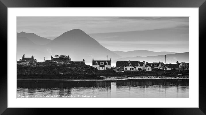 Aird-Dhubh from Camusterrach (monochrome) Framed Mounted Print by Chris Drabble
