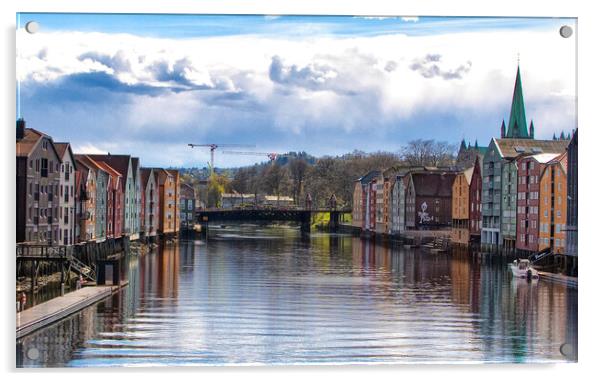 Captivating Trondheim: A Nordic Delight Acrylic by kathy white