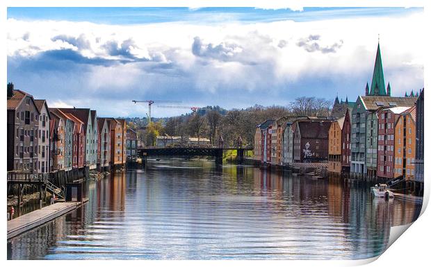 Captivating Trondheim: A Nordic Delight Print by kathy white