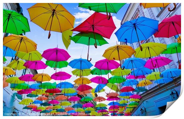 A colorful umbrella Print by M. J. Photography