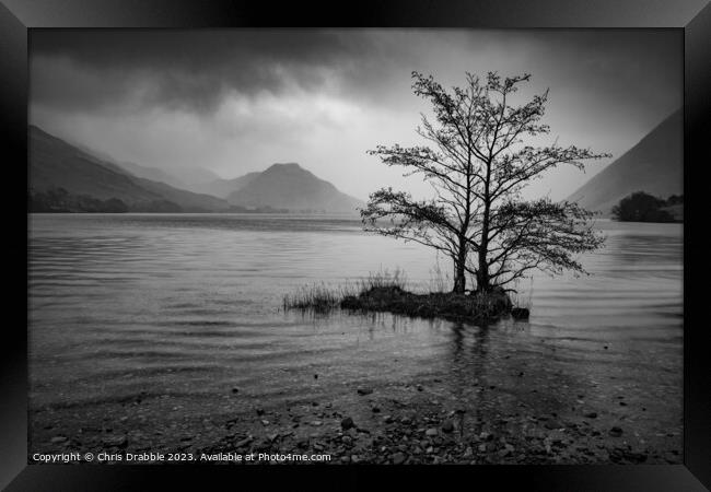 Crummock Water in monochrome Framed Print by Chris Drabble